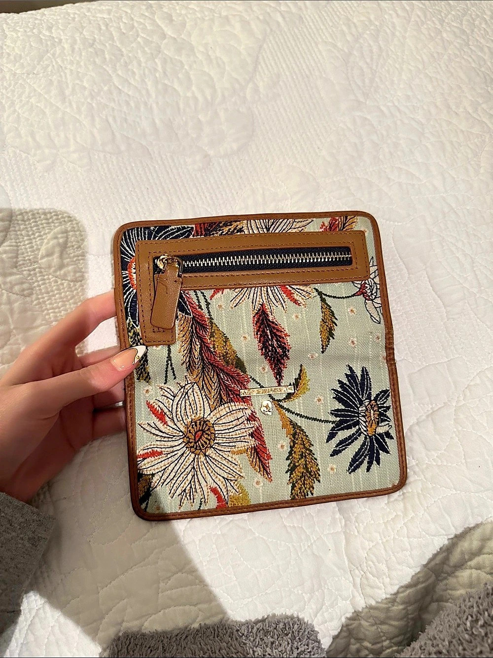 Spartina 449 Floral Zip-Around Wallet in Brown & Multicolor